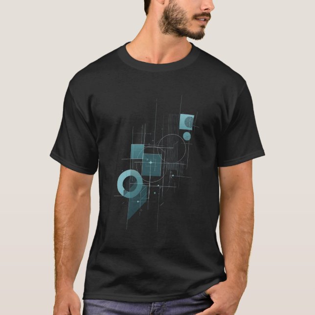 Geometrisk Ritning - Abstrakt Tech T-Shirt (Framsida)