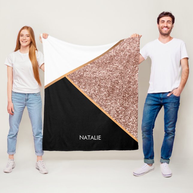 Geometrisk ro Glitter Fleecefilt (På plats)