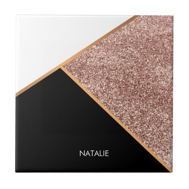 Geometrisk ro Glitter Kakelplatta (Framsidan)