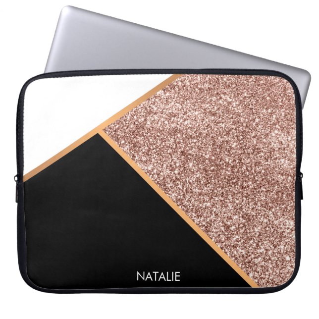 Geometrisk ro Glitter Laptop Fodral (Framsidan)