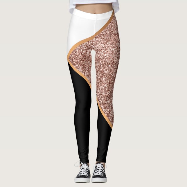 Geometrisk ro Glitter Leggings (Framsida)