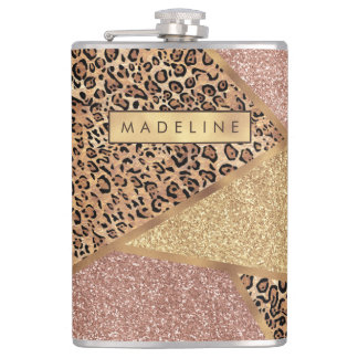 Geometrisk Ro Guld Glitter-leopard Mönster Fickplunta