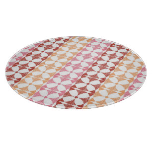 Geometrisk röd ikat rand mönster