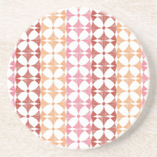 Geometrisk röd ikat rand mönster underlägg sandsten
