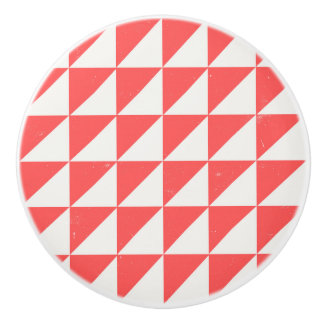 Geometrisk röd och off-white trianglar dörrhandtag knopp