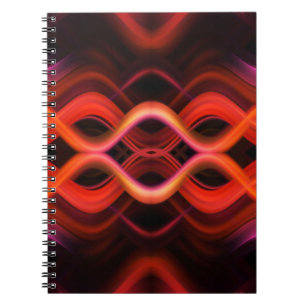 Geometrisk röd vågigt linjer-design. anteckningsbok