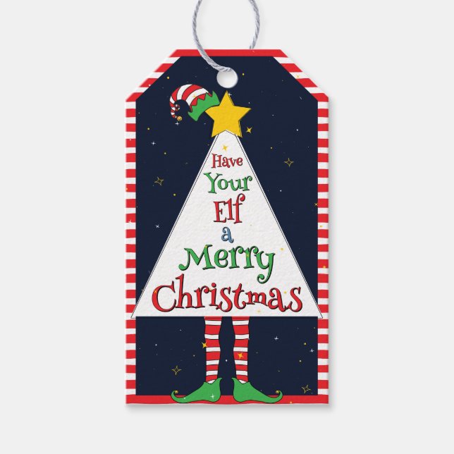 Geometrisk Roligt för "Be YourElf a God jul" Presentetikett (Framsidan)