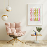 Geometrisk roligt i Vår Grönt och Rosa Poster<br><div class="desc">En skarp och lycklig-geometrisk grafik mönster av halvcirklar i rosa och grönt.</div>