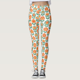 Geometrisk Ros Kärlek Leggings