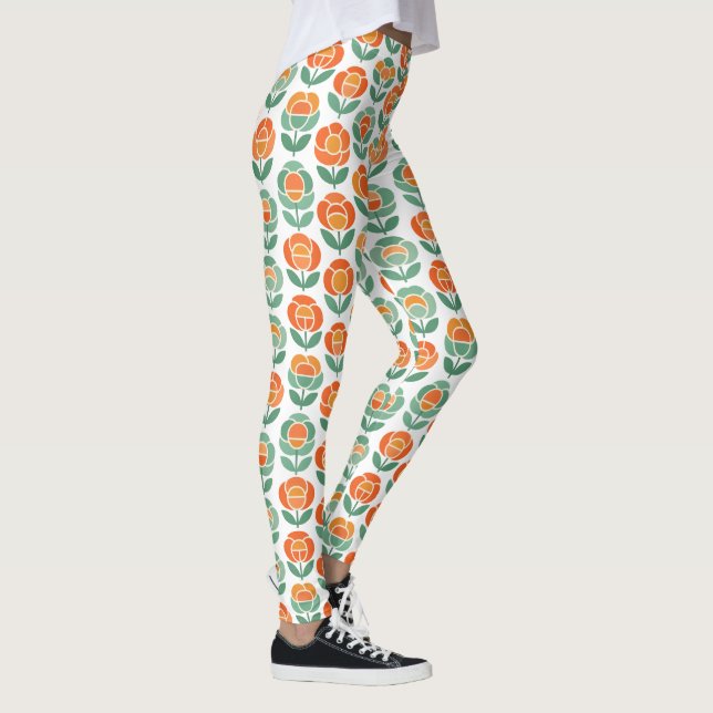 Geometrisk Ros Kärlek Leggings (Höger)