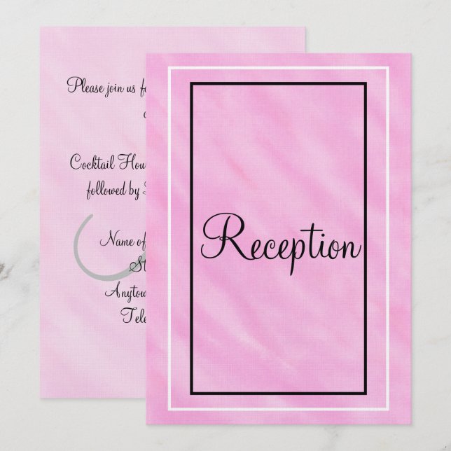 Geometrisk Rosa Akvarellsköljd Mottagningsmonogram Inbjudningar (Fram/baksida)