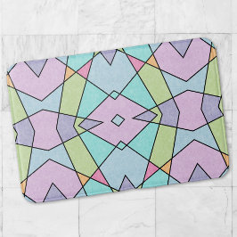 Geometrisk Rosa av blått pastellstreck, fryst Badrumsmatta