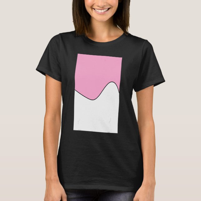 Geometrisk Rosa av två tonvågor med Mönster och T Shirt (Framsida)