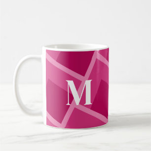 Geometrisk rosa i modern abstrakt i mitten av århu kaffemugg
