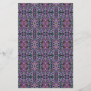 Geometrisk rosa Lila Brevpapper