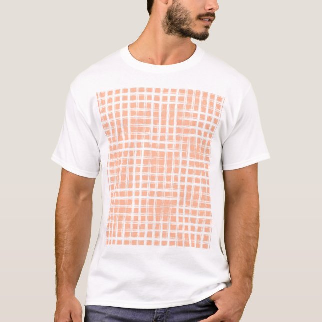Geometrisk Rosa Linjer: Sömlös raster T Shirt (Framsida)