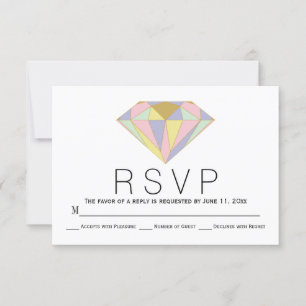 Geometrisk rosa, mint jewel-bröllop OSA Kort