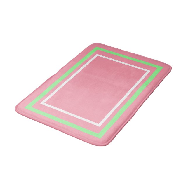 Geometrisk Rosa Mintgrön Badrumsmatta (Vinklad)