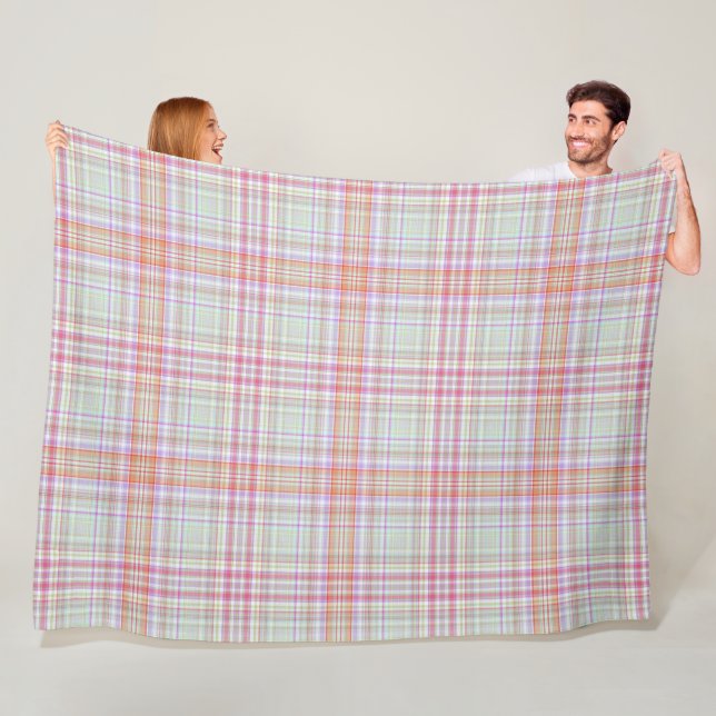 Geometrisk rosa och Grönt Fleecefilt (På plats)