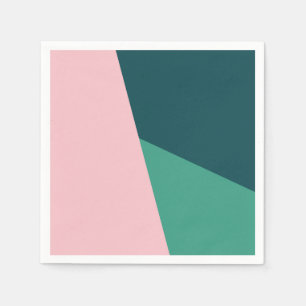 Geometrisk rosa och grönt för modern abstrakt pappersservett