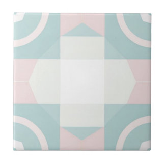 Geometrisk rosa och grönt mönster kakelplatta