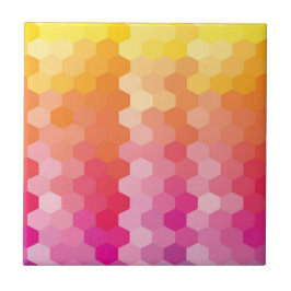 Geometrisk Rosa och Gult - modern gradient för hex Kakelplatta