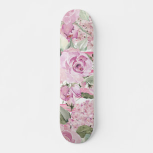 Geometrisk rosa-skal för grönt av blommigt för vat mini skateboard bräda 18,5 cm