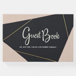 Geometrisk rosa svart & guld gästböcker