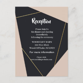 Geometrisk rosa svart & guld meddelande vykort