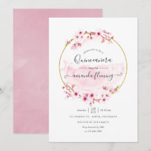 Geometrisk rosa vår körsbärsblomma Quinceañera