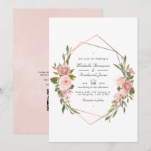 Geometrisk Rose Gold och Rosafärgad Bröllopsfoto I