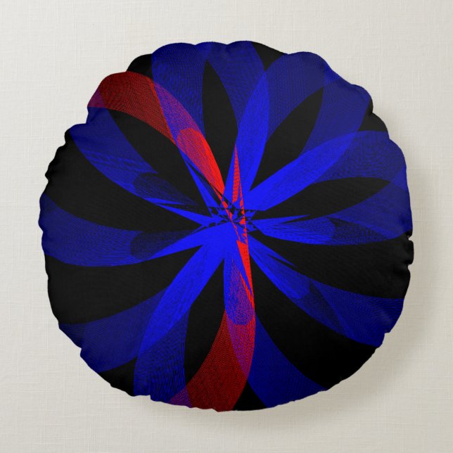 Geometrisk runda fyllning av blåbär i Färg Rund Kudde (Framsidan)