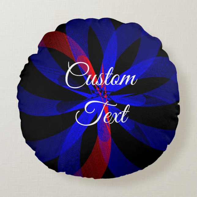 Geometrisk rundad fyllning av blåbär med Färg Rund Kudde (Framsidan)