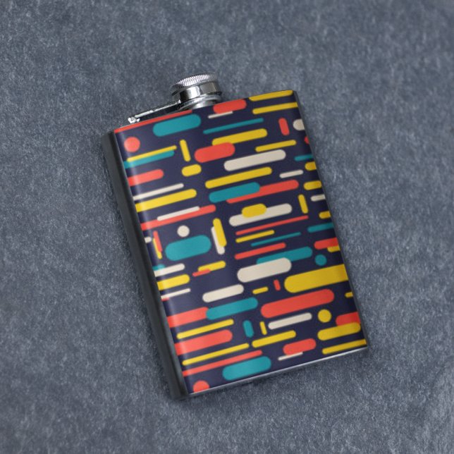 Geometrisk rundad rektangel Mönster Fickplunta (Geometric Rounded Rectangle Pattern Flask)