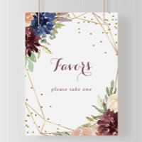 Geometrisk Rustik Guld Glitter Favor Skylt