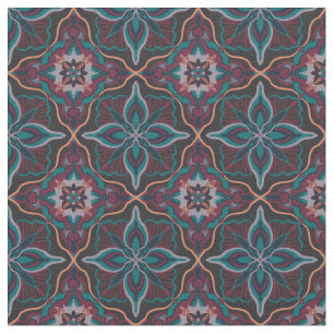 Geometrisk ruta för vattenfärg Moroccan Boho Tyg