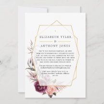 Geometrisk sänkt gästlista för plommon och  Blommi