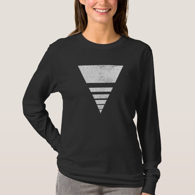 Geometrisk segmenterad triangellinjeformad geometr t shirt (Framsida)