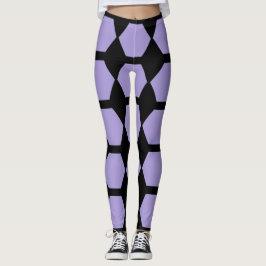 Geometrisk sexkantig lavendel av lila leggings