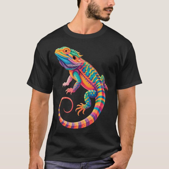 Geometrisk Skäggig Drakkonst Visionär Ande T Shirt (Framsida)
