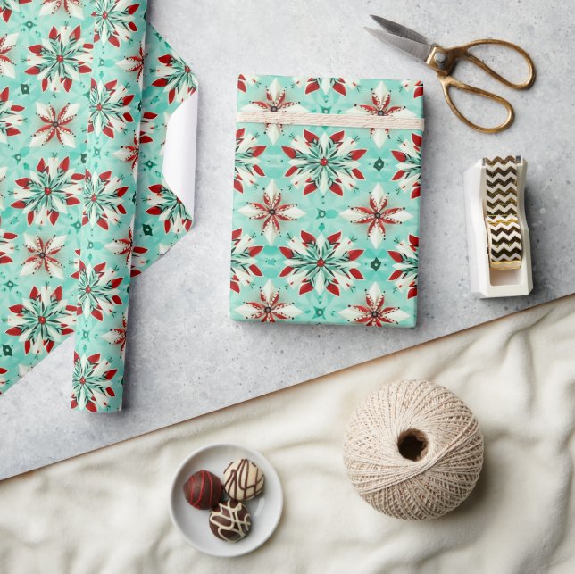 Geometrisk snöflinga jul kalejdoskop mönster presentpapper (Hantverk)