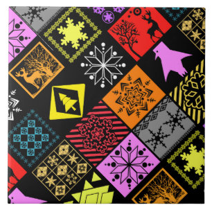 Geometrisk snowflake för Seamless julinslag Kakelplatta