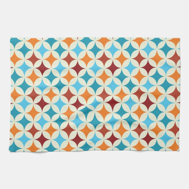 Geometrisk snyggt: Vintage Sömlöst Mönster Kökshandduk (Horisontell)