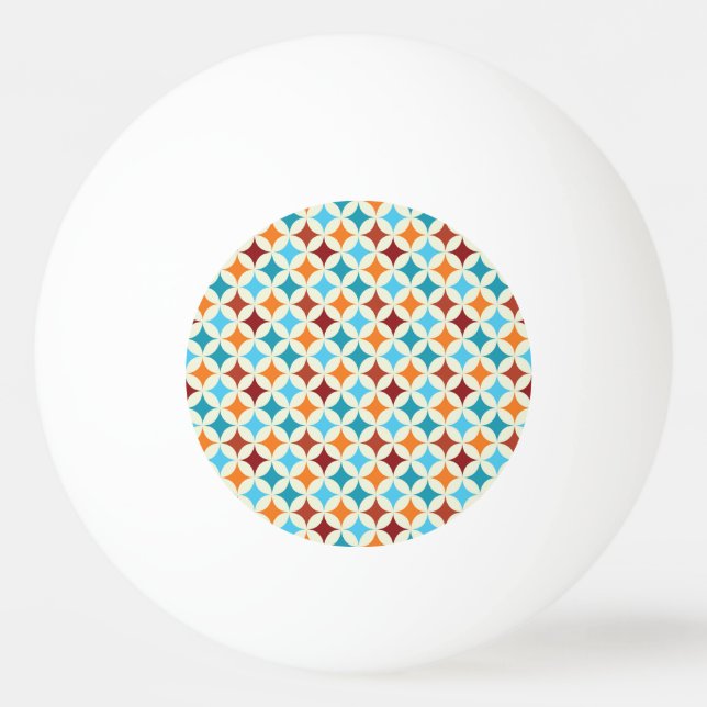 Geometrisk snyggt: Vintage Sömlöst Mönster Pingisboll (Framsidan)