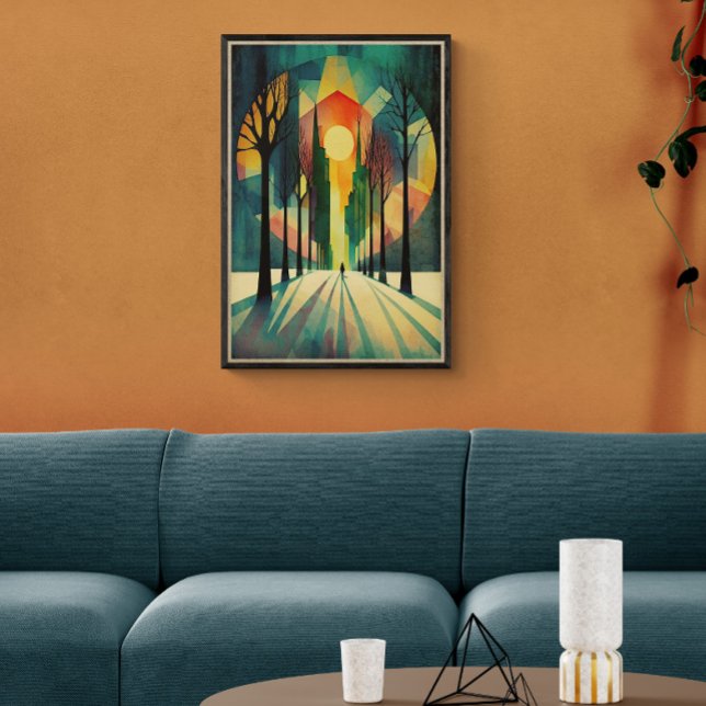 Geometrisk solnedgång för abstrakt | Långa skuggor Poster (Skapare uppladdad)