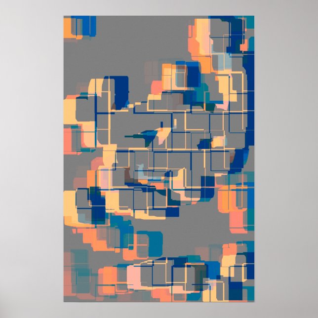 Geometrisk solnedgång poster (Framsidan)