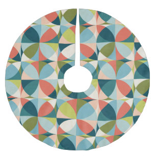 Geometrisk, sömlös Abstrakt i mitten av århundrade Julgransmatta Borstad Polyester