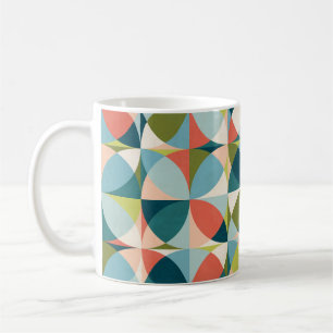 Geometrisk, sömlös Abstrakt i mitten av århundrade Kaffemugg