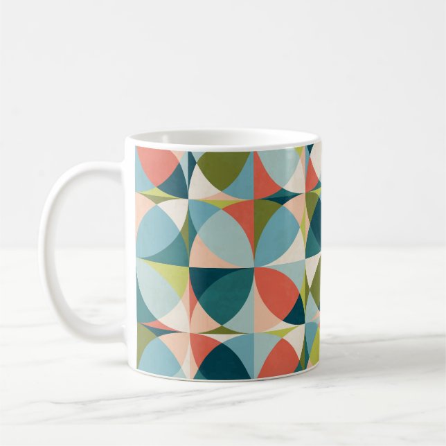 Geometrisk, sömlös Abstrakt i mitten av århundrade Kaffemugg (Vänster)