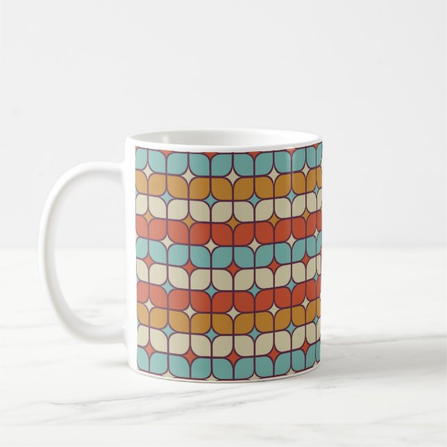 geometrisk sömlös bakgrund i mönster kaffemugg (Vänster)